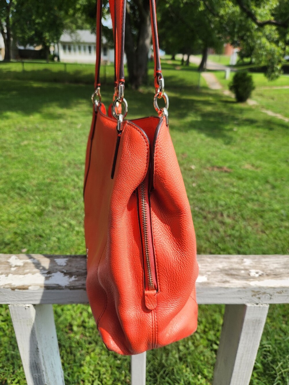 Kate Spade New York Jackson Pebbled Leather Shoulder Bag -Tangerine Preloved - Picture 5 of 11